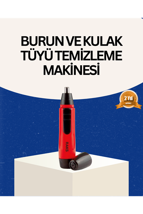 Raks Kırmızı Tüy Temizleme Cihazı Kulak Burun Pilli Ergonomik