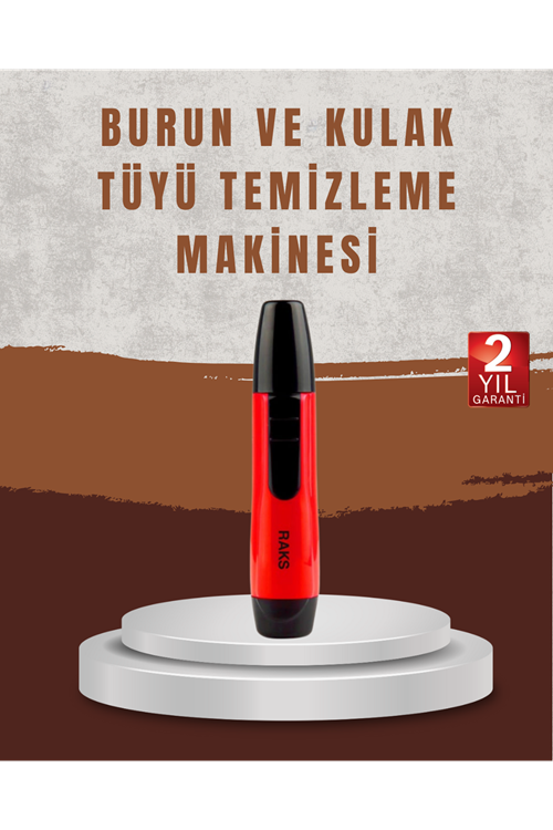 Raks Leo Burun Kulak Tüy Alma Makinesi 45 dk Şarj Süreli Kırmızı