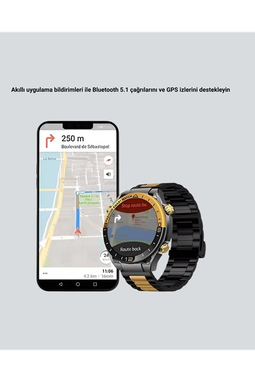 Amoled Akıllı Saat Manyetik Şarj GPS Destekli Spor ve Günlük Kullanım