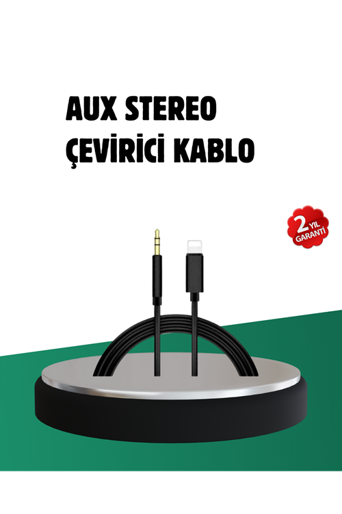 iPhone Uyumlu Lightning – 3.5mm Aux Adaptör Kablo Stereo Ses Aktarım