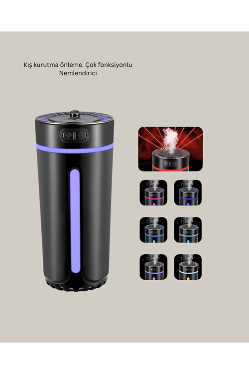 LED Işıklı Aromaterapi Hava Nemlendirici Ultrasonik Sessiz Nem Ayarı