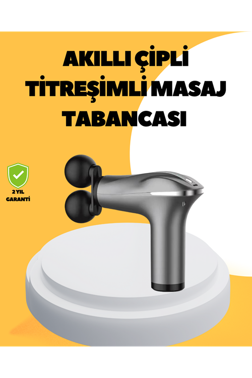 Şarjlı 4 Başlıklı Titreşimli Masaj Aleti Derin Kas Masajı Sporcu Destekli