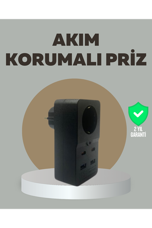 Akıllı Akım Dengelemeli Priz 2500W 4 USB Type C Çıkışlı