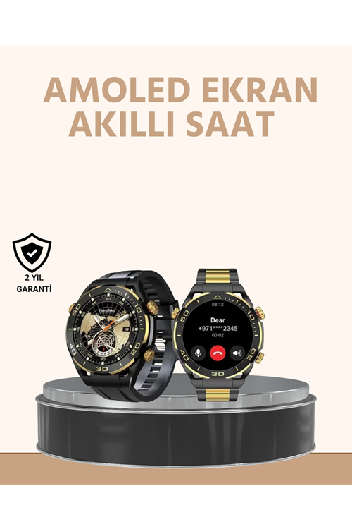 Amoled Ekran Akıllı Saat Uyku Nabız Adım Ölçer Su Geçirmez