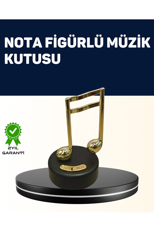 Melodious Music Altın Nota Figürlü Müzik Kutusu