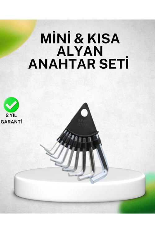 9 Parça Alyan Anahtar Seti Isıl İşlem Görmüş Dayanıklı Çelik