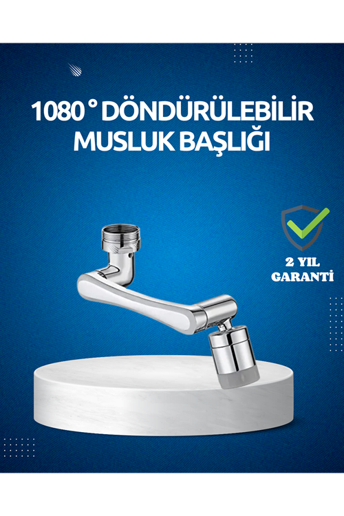 Dönen Musluk Başlığı 1080 Derece Ayarlanabilir Filtreli Sprey Uç
