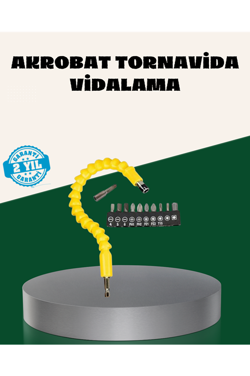 12 Parça Akrobat Bits Seti Çok Amaçlı Vidalama Dayanıklı Çelik