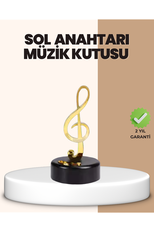 Sol Anahtarı Temalı Döner Müzik Kutusu Melodili Dekoratif Ürün