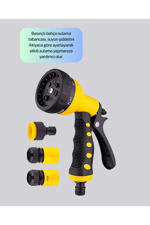 8 Modlu Bahçe Sulama Tabancası Seti Bitki Çiçek Araç Temizleme