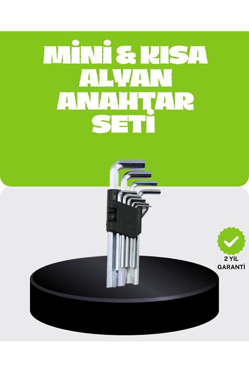9 Parça Alyan Anahtar Seti Bisiklet Mobilya ve Otomotiv Uyumlu