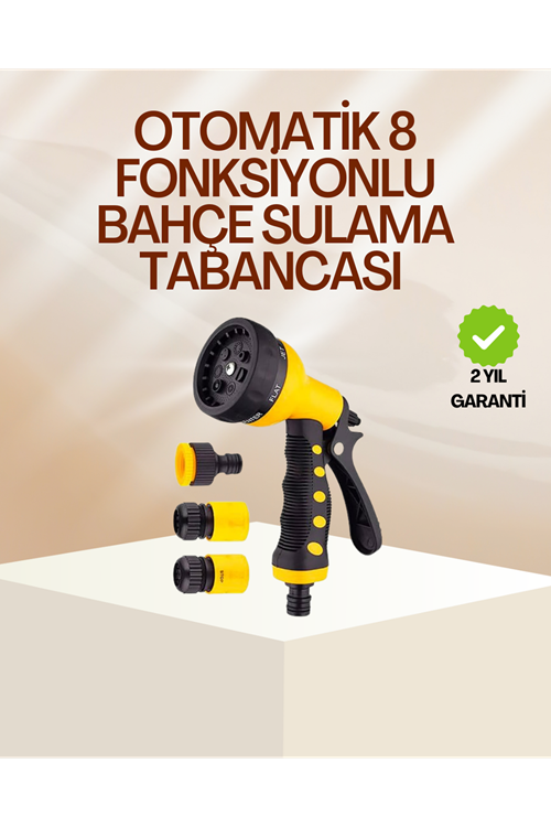 8 Fonksiyonlu Bahçe Sulama Tabancası Seti Çok Amaçlı Hortum Ucu