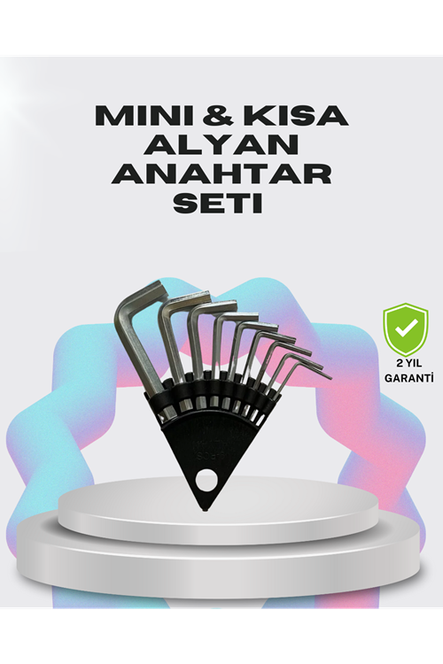 9 Parça Kısa Tip Alyan Seti Isıl İşlemli Profesyonel Kullanım
