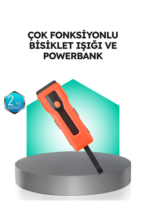 5000 mAh Bataryalı Bisiklet Farı COB Çakar Çok Fonksiyonlu