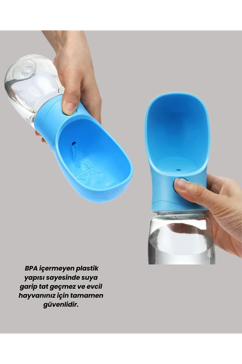 Gıda Sınıfı Malzemeli Evcil Hayvan Su Şişesi BPA İçermez Tek Tuş Kontrol