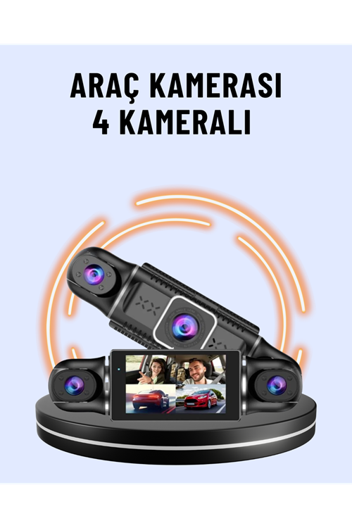 170° Geniş Açı 4 Kameralı Araç Kamerası Hareket Algılamalı