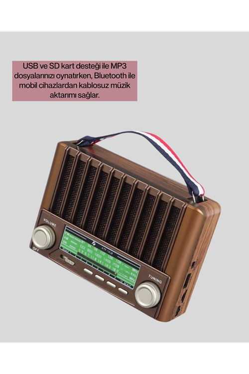 Solar Panel Şarjlı Taşınabilir Radyo Bluetooth Hoparlör Müzik Kutusu