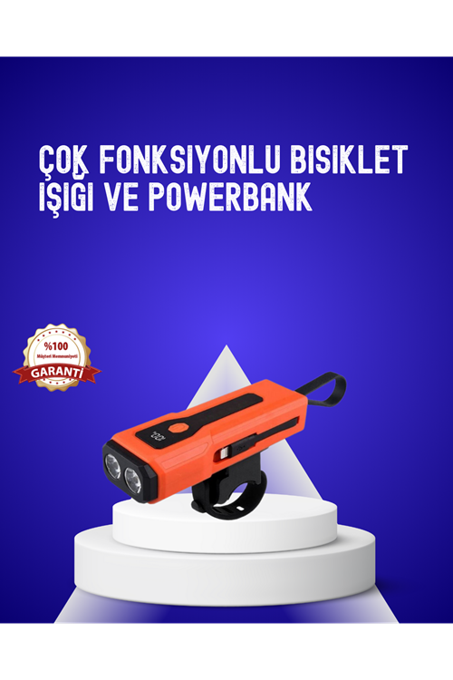 600 Lümen Şarjlı Bisiklet Farı COB Yan Çakar Acil Durum