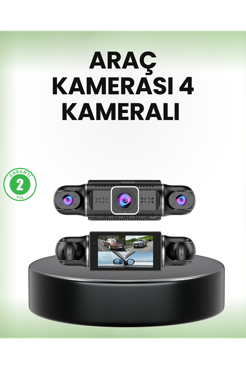 GPS’li 4 Kameralı Araç İç Dış Kayıt Sistemi 1080P WiFi Destekli