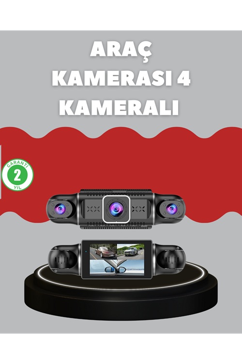 4 Kameralı Araç Kayıt Cihazı Full HD Park İzleme Gece Görüş