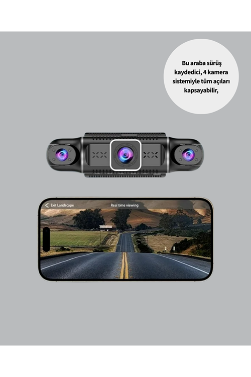 4 Kameralı Araç Kayıt Cihazı Full HD Park İzleme Gece Görüş