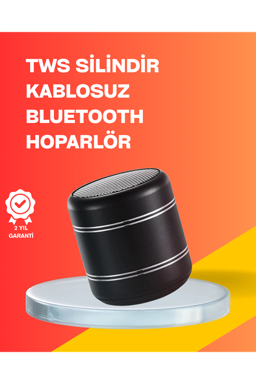 Mini Silindir Kablosuz Hoparlör Güçlü Ses 4W Bas + TWS Senkron Özellik