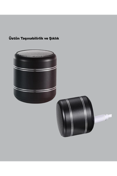 Kompakt Silindir Metal Bluetooth Hoparlör 400 mAh Uzun Pil TWS Destekli