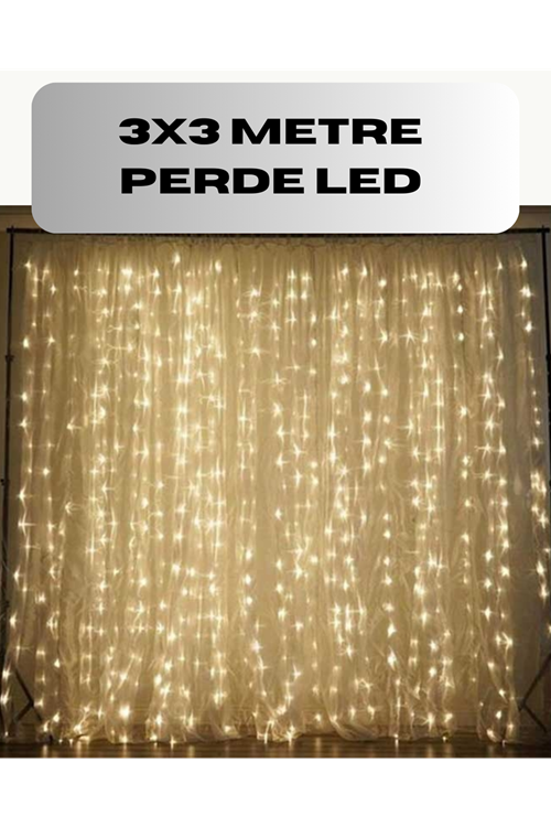 3x3 Perde LED Işık Şelale Model Özel Gün Dekoratif Aydınlatma