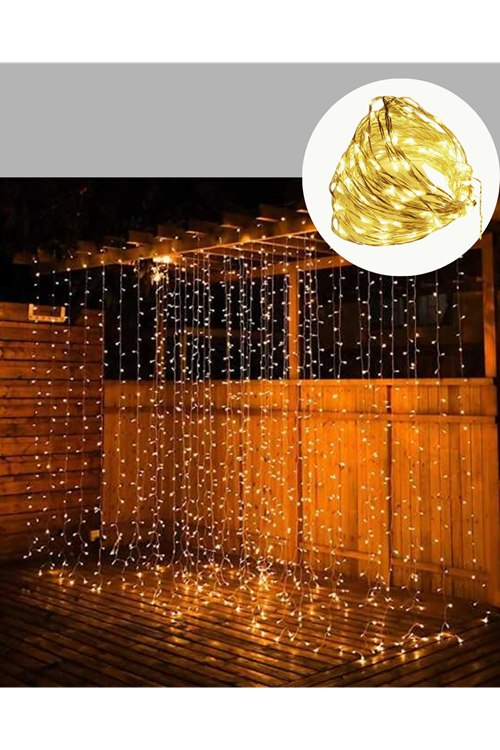 3x3 Perde LED Işık Şelale Model Özel Gün Dekoratif Aydınlatma