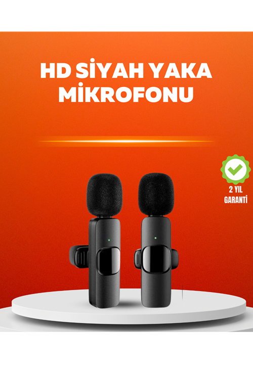 Çift Mikrofonlu Kablosuz Kayıt Seti iPhone Uyumlu Mini Mikrofon