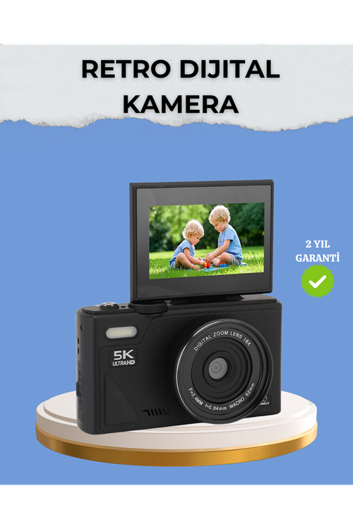 Taşınabilir Dijital Kamera 5K 75MP Stabilizasyonlu 18x Zoom Otofokus