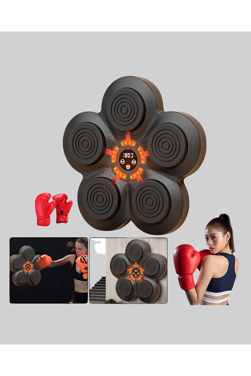 Akıllı Müzikli Boks Makinesi Bluetooth Bağlantılı Işıklı Hedefli Fitness Aleti