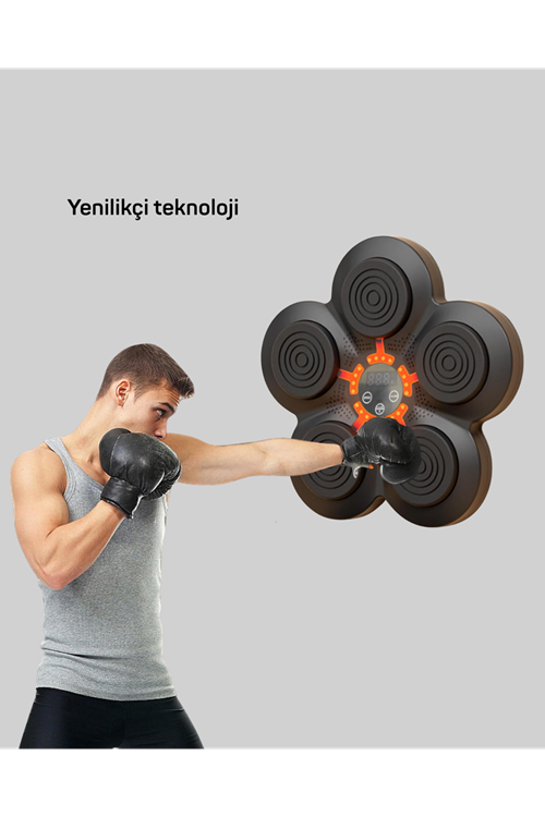 Akıllı Müzikli Boks Makinesi Bluetooth Bağlantılı Işıklı Hedefli Fitness Aleti