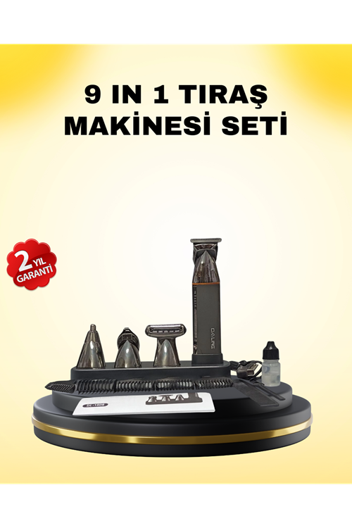 9’u 1 Arada Bakım Seti Güçlü Motorlu Saç Sakal Burun Kulak Trimmer