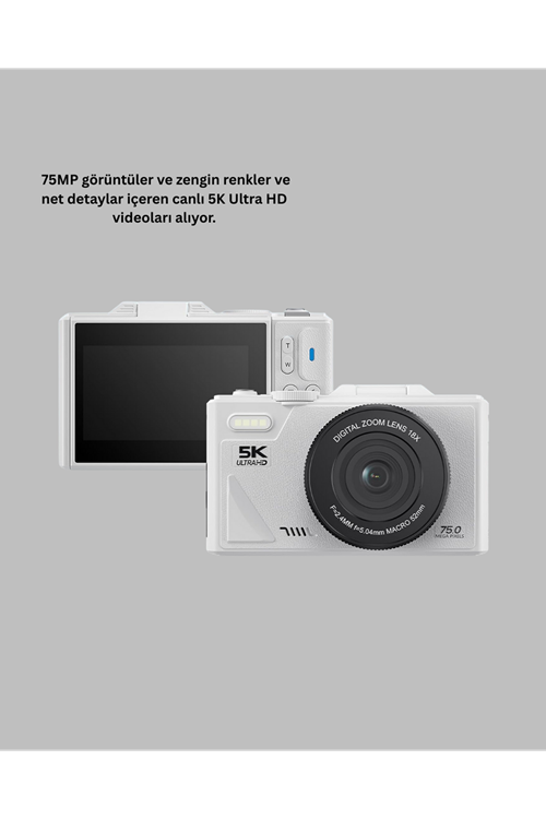 Taşınabilir 5K UHD Fotoğraf ve Video Kamera Otofokus WiFi