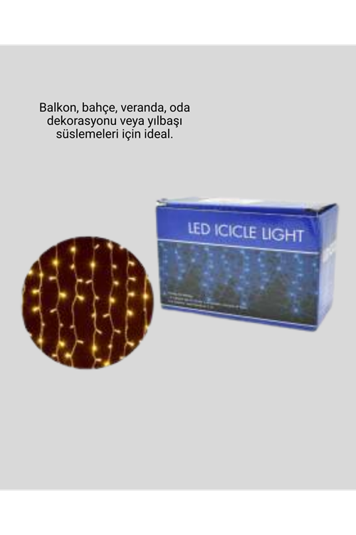 4 Metre Icicle Şelale Led Yılbaşı Perde Işık Sıcak Ambiyans