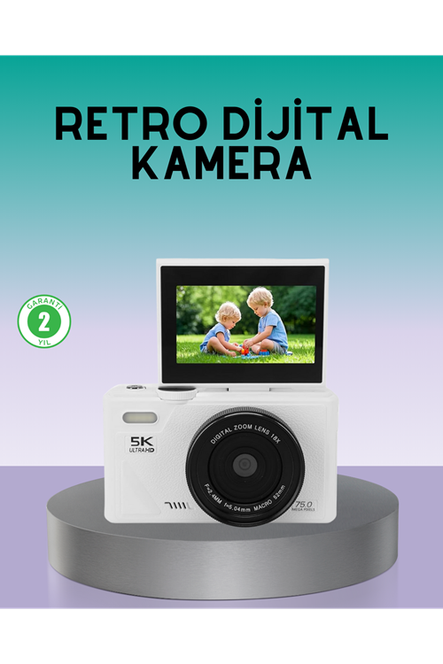 WiFi Bağlantılı 5K Ultra HD Dijital Kamera 75MP Otofokus