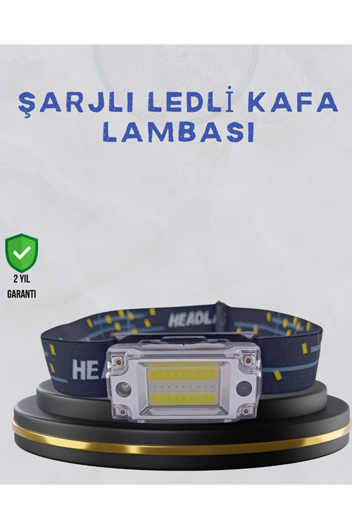 Kompakt LED Kafs Feneri USB Şarjlı Manyetik 2 Işık Modlu 215 Lümen