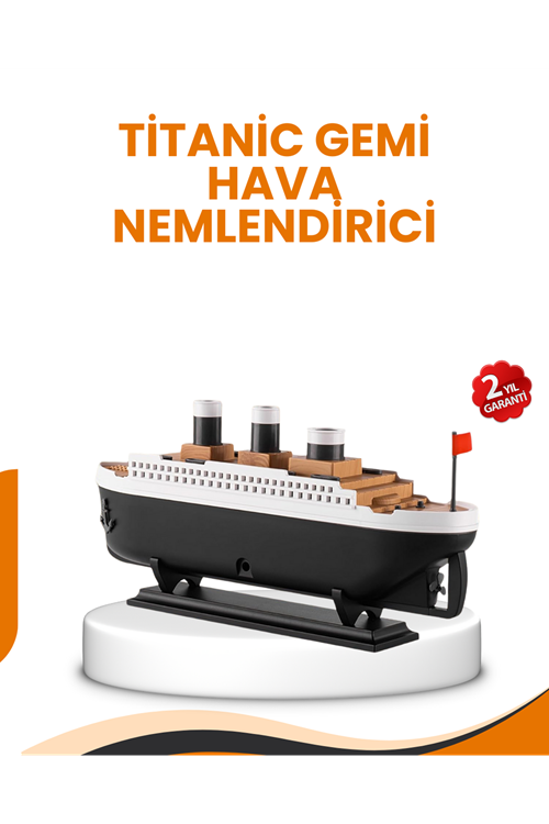 7 Renk Ortam Işıklı Dekoratif Gemi Tasarım Hava Nemlendirici Difüzör