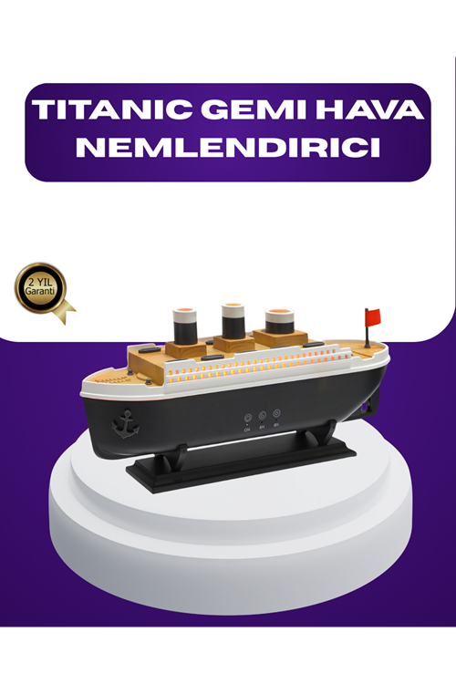 Titanik Gemi Tasarımlı LED Işıklı Hava Nemlendirici Buhar Efektli Oda Difüzörü