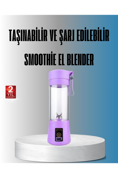Şarjlı 380ml Portatif Smoothie Blender USB Mini Shake Yapıcı