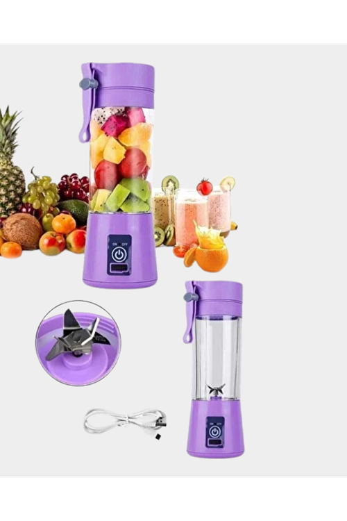 Taşınabilir USB Şarjlı Mini Smoothie Blender 380ml Çelik Bıçaklı Portatif