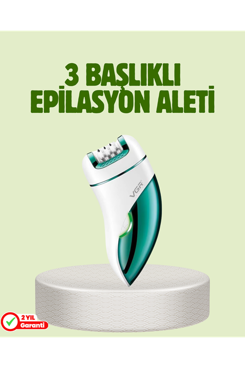 Çok Fonksiyonlu Epilatör 600mAh 90 Dakika Kullanım LED Metal Başlık Su Geçirmez