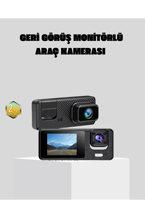 Full HD 3'lü Araç Kamerası Geri Görüş Destekli Park Modlu 1080P DVR