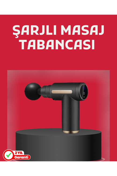 Derin Doku Masaj Tabancası 4 Başlık 6 Kademeli Sessiz Güç Şarjlı Kas Gevşetici