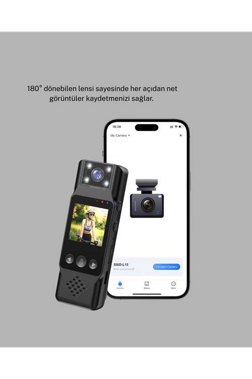 Mini Güvenlik Kamerası 1080P 3MP Fotoğraf 180° Ayarlanabilir Lens USB Şarjlı