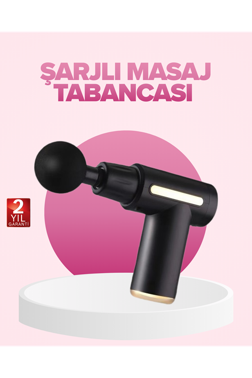 Profesyonel Masaj Tabancası 6 Kademeli Derin Kas Terapisi 4 Başlıklı Şarjlı Sessiz Motor