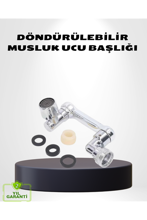 1080° Dönebilen Musluk Ucu – Su Tasarruflu, Esnek ve 360° Çift Eksenli Başlık