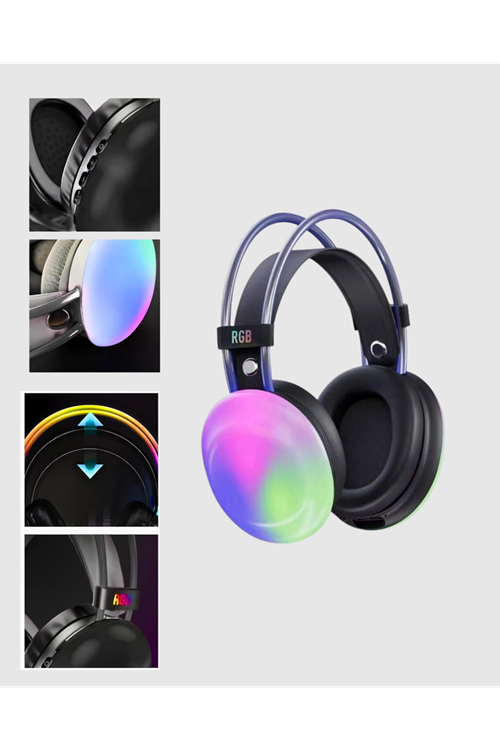 Kablosuz Gaming Kulaklık RGB Aydınlatmalı Bluetooth 5.3 Uzun Pil Ömürlü
