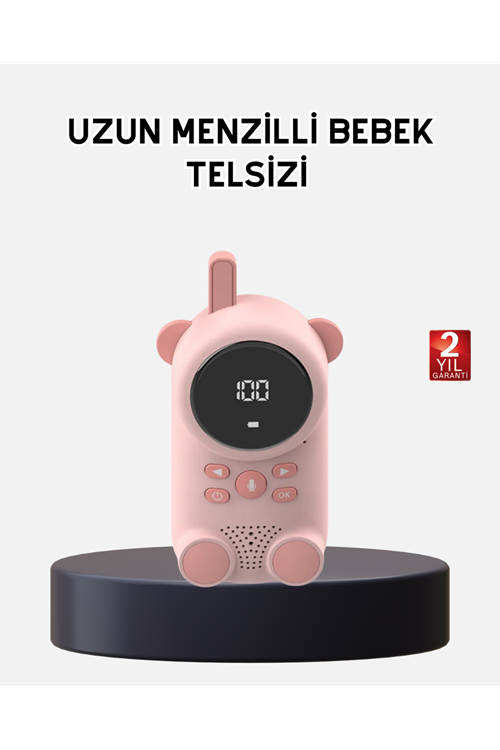 Bebek Telsizi LCD Ekran VOX İki Yönlü İletişim USB Şarj Hafif